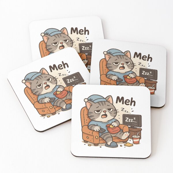 Item preview, Lazy Sleepy Cat Cartoon – Meh Mood on the Couch designed and sold by 奇0904.