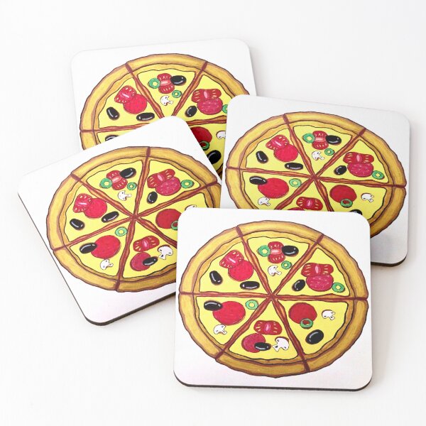 Item preview, beautiful pizza cartoon drawing designed and sold by NivyasArtistry.