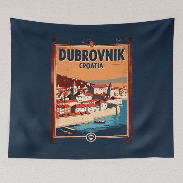 Item preview, A Vintage Travel Illustration of Dubrovnik - Croatia designed and sold by GoodOldVintage.