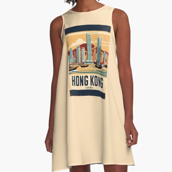 Item preview, A Vintage Travel Art of Hong Kong - China  designed and sold by GoodOldVintage.