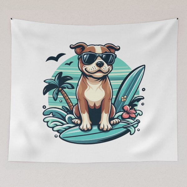 Item preview, Cool Surfer Dog designed and sold by TeetasticBtque.