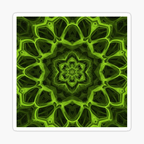 Aperçu de l'œuvre Motifs récursifs - Motif mandala vert 2 créée et vendue par Killgroove.
