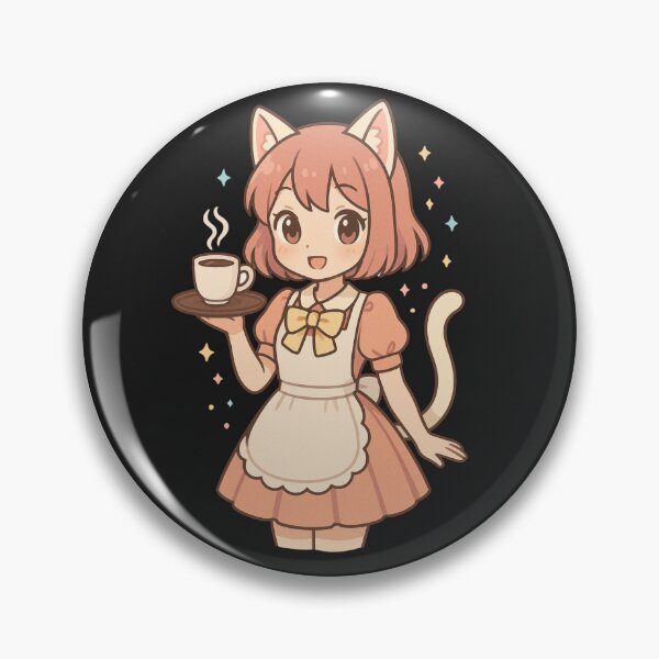 Item preview, Magical Cat Café Waitress – Kawaii Anime Girl with Cozy Café Vibes designed and sold by ColorSplash123.