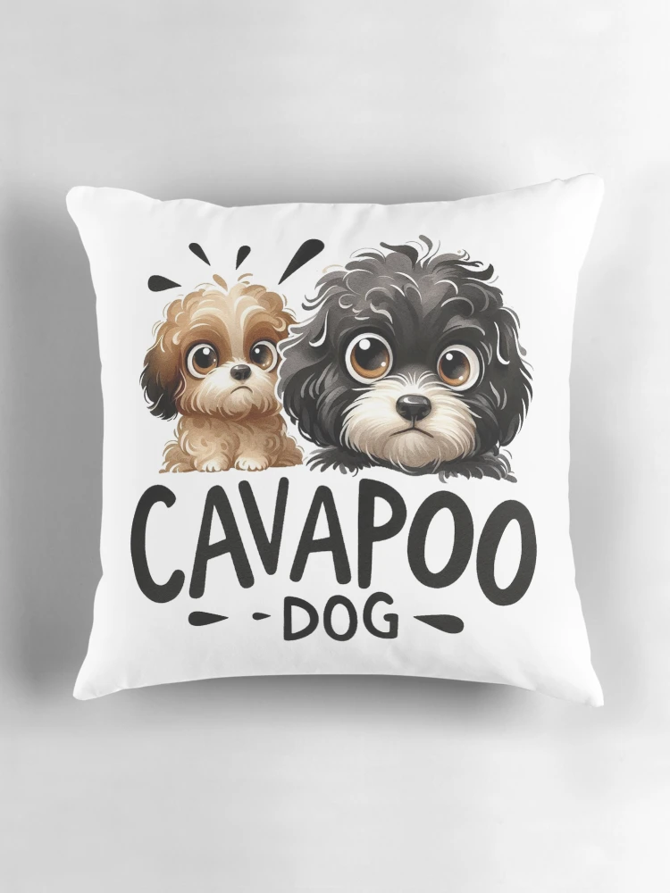 Thumbnail 3 of 4, Pillow, Funny Cavapoo designed and sold by devonclemon.