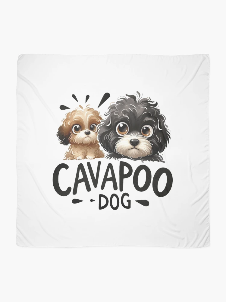 Thumbnail 2 of 3, Scarf, Funny Cavapoo designed and sold by devonclemon.