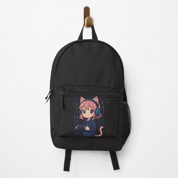 Item preview, Gamer Cat Girl – Chibi Kawaii Anime Style with Headphones & Neon Vibes designed and sold by ColorSplash123.