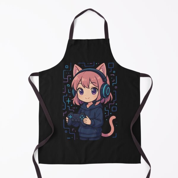 Item preview, Gamer Cat Girl – Chibi Kawaii Anime Style with Headphones & Neon Vibes designed and sold by ColorSplash123.