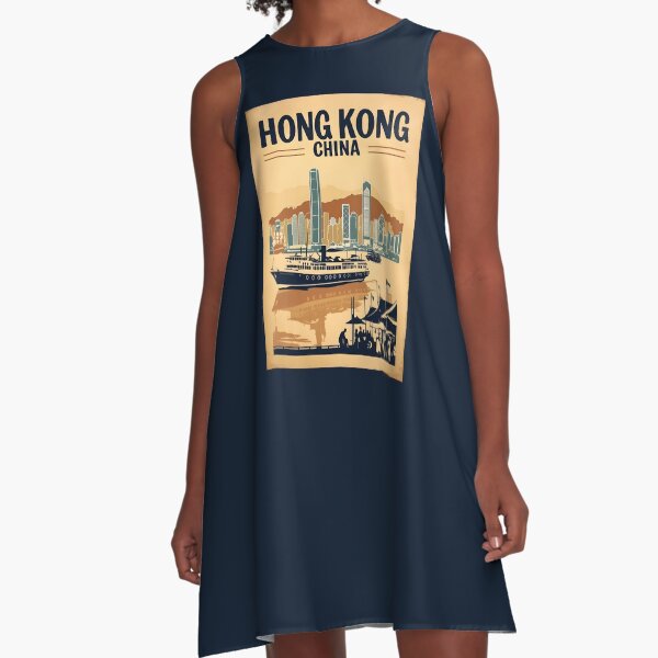 Item preview, A Vintage Travel Art of Hong Kong - China  designed and sold by GoodOldVintage.