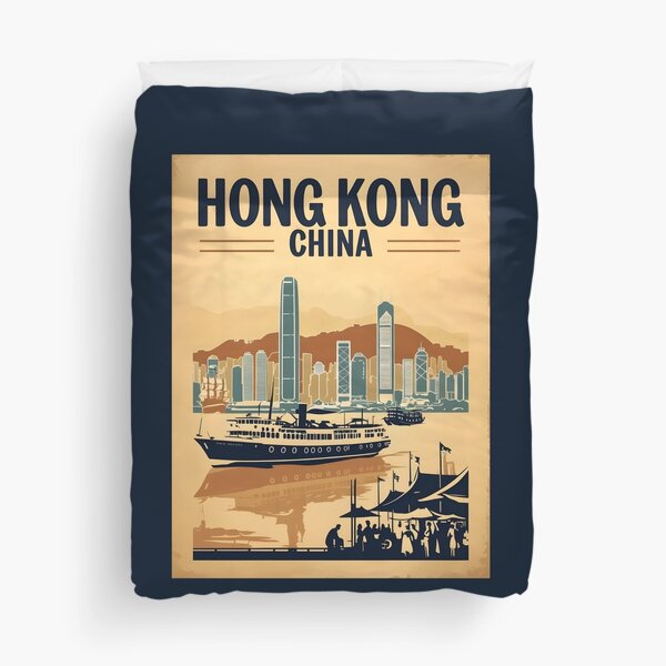 Item preview, A Vintage Travel Art of Hong Kong - China  designed and sold by GoodOldVintage.