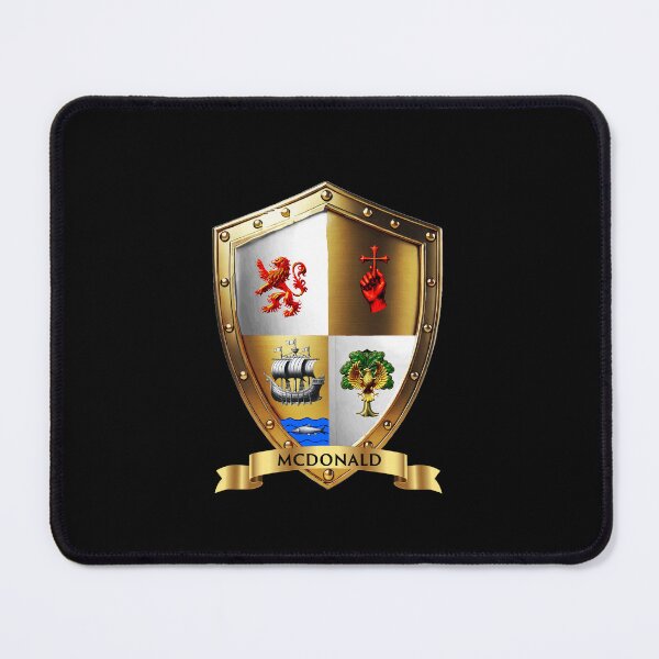 Item preview, McDonald Shield and Banner  Pride Forged in Battle and Triumph, designed and sold by Highlandkings.