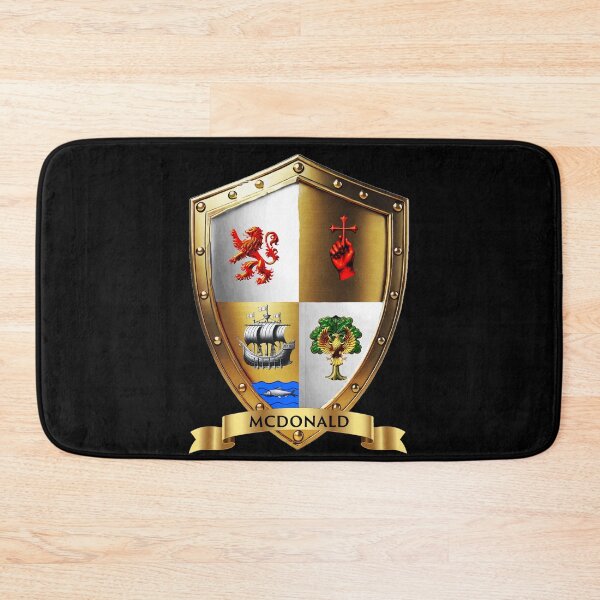 Item preview, McDonald Shield and Banner  Pride Forged in Battle and Triumph, designed and sold by Highlandkings.
