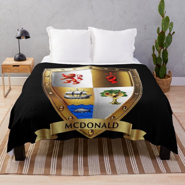 Item preview, McDonald Shield and Banner Pride Forged in Battle and Triumph, designed and sold by Highlandkings.
