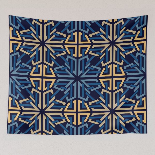 Item preview, Blue and Orange Intertwined Knot Pattern designed and sold by Tarjiart.
