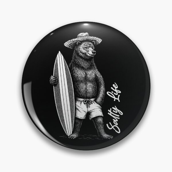 Item preview, Salty Life – Surfer Bear Beach Vibes designed and sold by Monochromaniaus.
