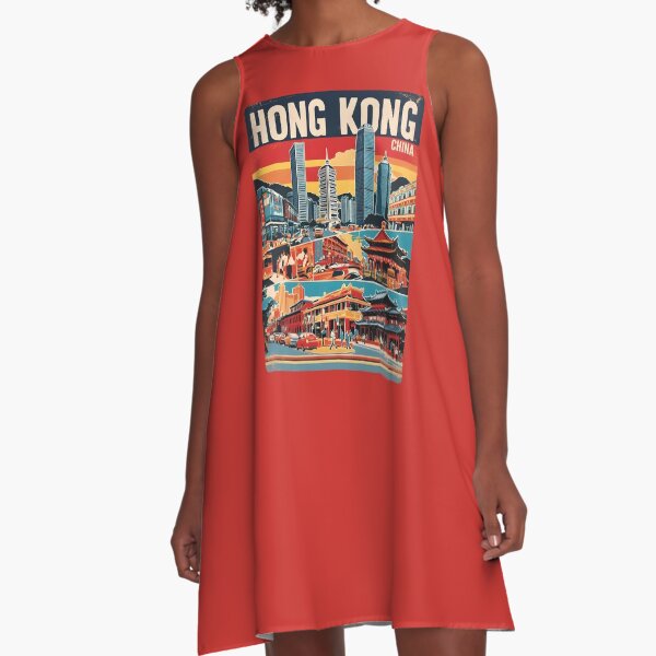 Item preview, A Vintage Travel Art of Hong Kong - China  designed and sold by GoodOldVintage.