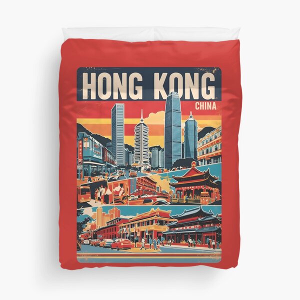 Item preview, A Vintage Travel Art of Hong Kong - China  designed and sold by GoodOldVintage.