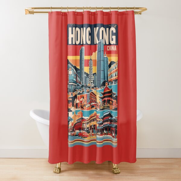 Item preview, A Vintage Travel Art of Hong Kong - China  designed and sold by GoodOldVintage.