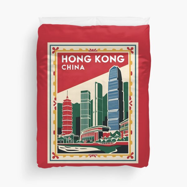 Item preview, A Vintage Travel Art of Hong Kong - China  designed and sold by GoodOldVintage.