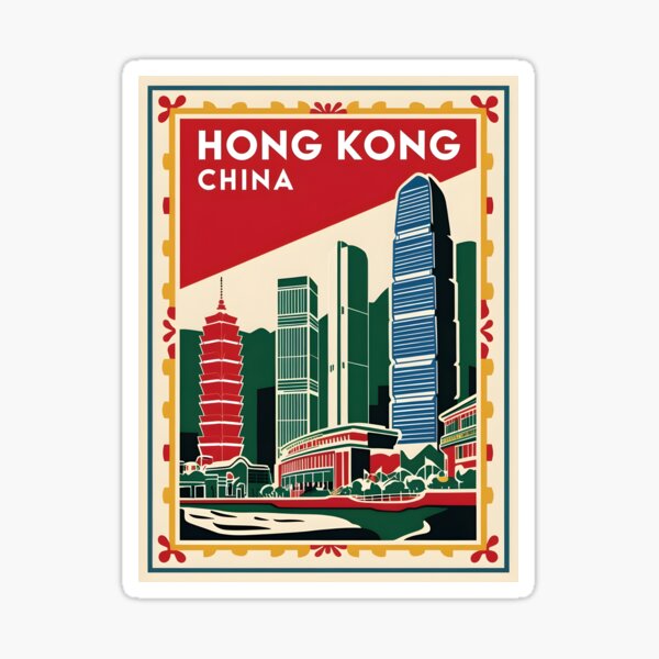 Item preview, A Vintage Travel Art of Hong Kong - China  designed and sold by GoodOldVintage.