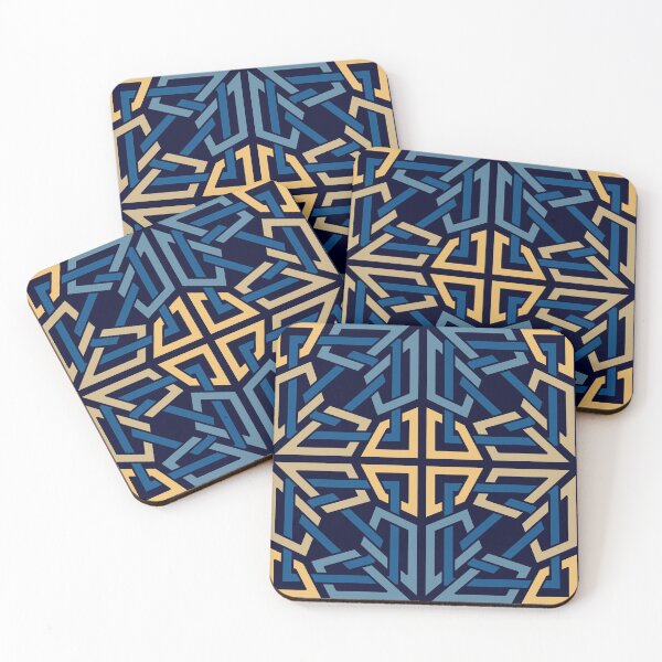 Item preview, Blue and Orange Intertwined Knot Pattern designed and sold by Tarjiart.