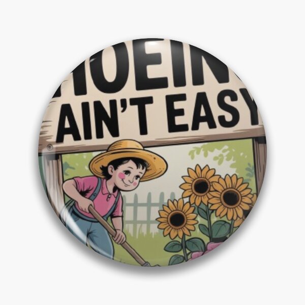 Item preview, Hoeing Ain't Easy Funny Garden Quote Shirt – Retro Gardening Pun Tee designed and sold by DRAWZENART.