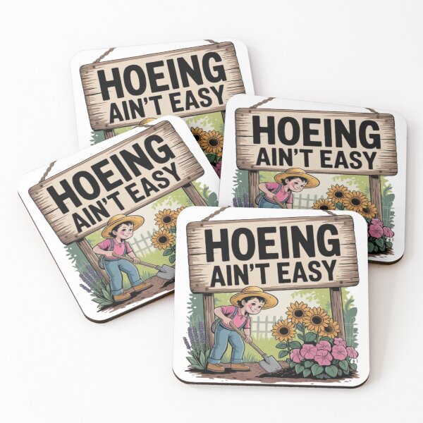 Item preview, Hoeing Ain't Easy Funny Garden Quote Shirt – Retro Gardening Pun Tee designed and sold by DRAWZENART.