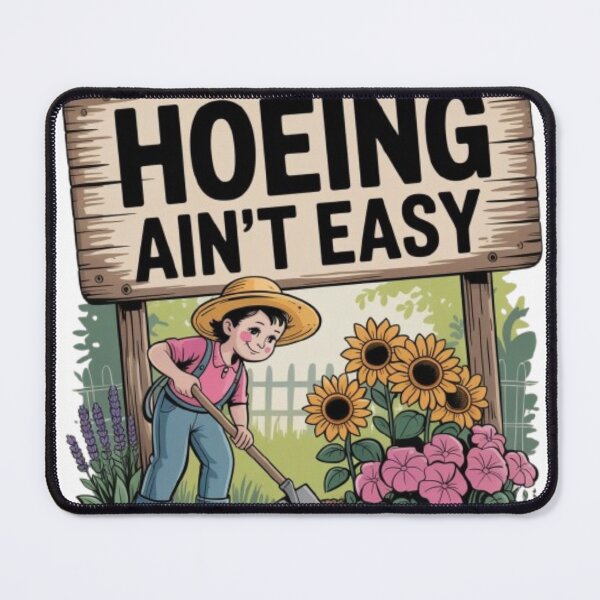 Item preview, Hoeing Ain't Easy Funny Garden Quote Shirt – Retro Gardening Pun Tee designed and sold by DRAWZENART.