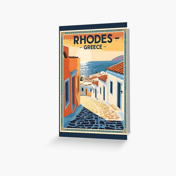 Item preview, A Vintage Travel Art of Rhodes - Greece  designed and sold by GoodOldVintage.
