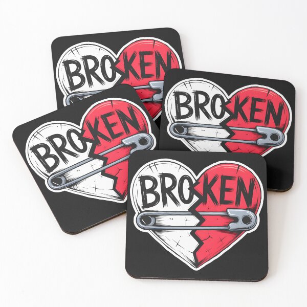 Item preview, BROKEN Emotional Heartbreak Art with Safety Pin designed and sold by ViktoonShirts.