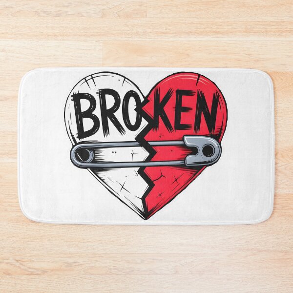 Item preview, BROKEN Emotional Heartbreak Art with Safety Pin designed and sold by ViktoonShirts.