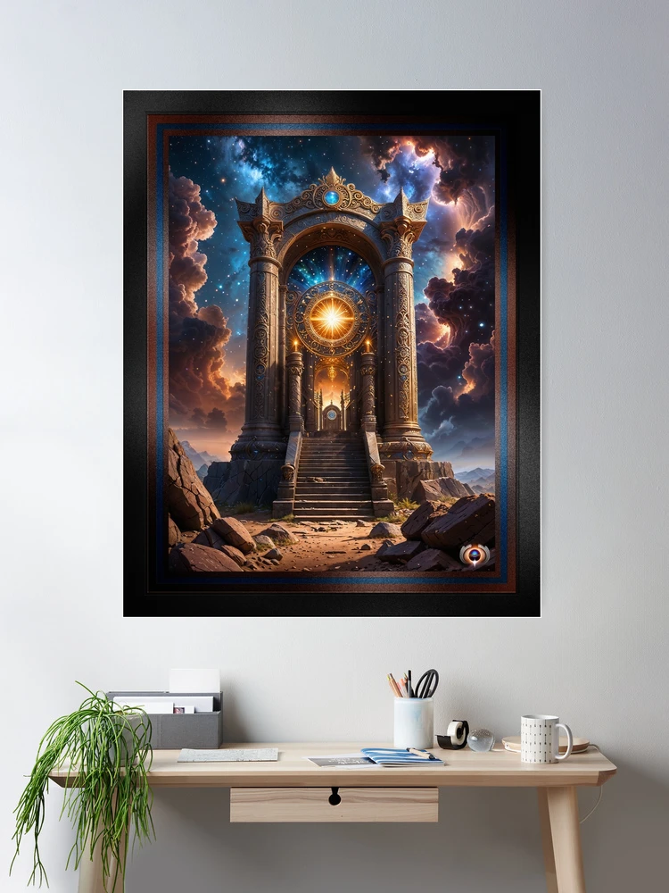 An Ancient Towering Celestial Gateway Amid Cosmic Heavenly Splendor AI Concept Art by Xzendor7 | A Striking Architectural Wonder 2 An Ancient Towering Celestial Gateway Amid Cosmic Heavenly Splendor Imposing AI Concept Art by Xzendor7 Wall Decor Poster Art Print