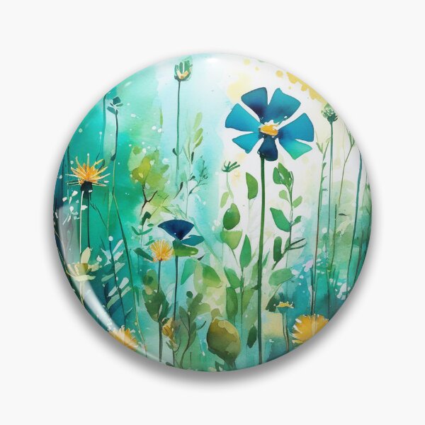 Item preview, Blue and Yellow Floral Watercolor #1 designed and sold by omgnovalynn.