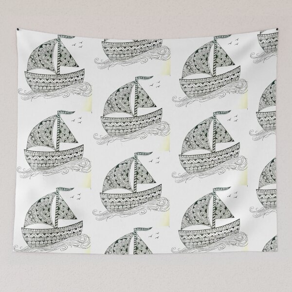 Item preview, beautiful boat mandala art designed and sold by NivyasArtistry.