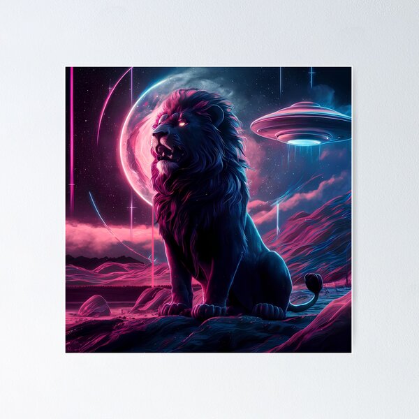 Item preview, Lion on a galactic background designed and sold by Paul-Place.