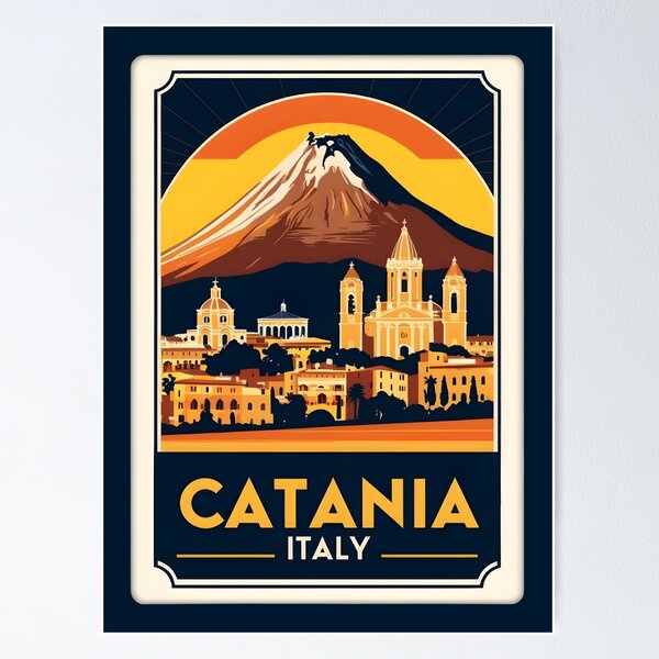 Item preview, A Vintage Travel Illustration of Catania - Italy designed and sold by GoodOldVintage.