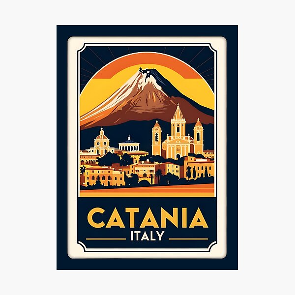 Item preview, A Vintage Travel Illustration of Catania - Italy designed and sold by GoodOldVintage.