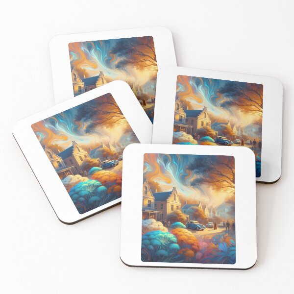 Item preview, Stellenbosch at 9PM – Vibrant Abstract AI Cityscape with Floral Touches for Clothing & Accessories designed and sold by knalpot-design.