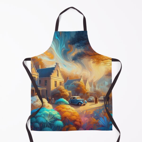 Item preview, Stellenbosch at 9PM – Vibrant Abstract AI Cityscape with Floral Touches for Clothing & Accessories designed and sold by knalpot-design.