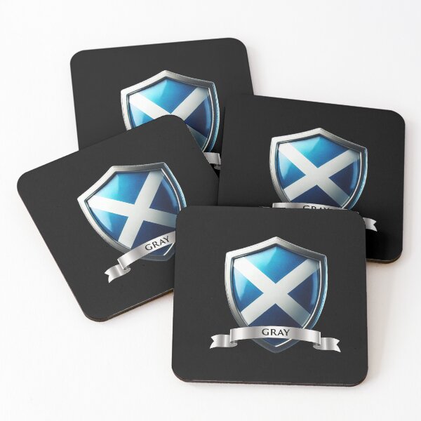 Item preview, Gray Scottish Crest  Bold Crimson Shield with Family Banner designed and sold by Highlandkings.