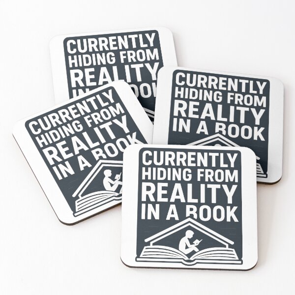 Item preview, Currently Hiding from Reality in a Book – Modern Minimalist Reader Quote designed and sold by Kybruno's Creations.