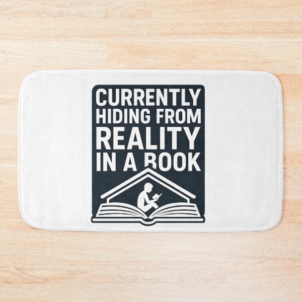 Item preview, Currently Hiding from Reality in a Book – Modern Minimalist Reader Quote designed and sold by Kybruno's Creations.