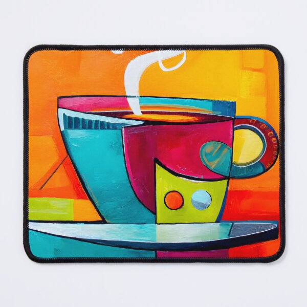 Item preview, Dynamic Coffee - A Bold Abstract Exploration of Steaming Vibes and Geometric Colors designed and sold by OlfactoART Studio.