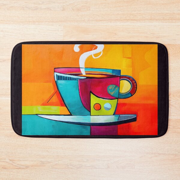 Item preview, Dynamic Coffee - A Bold Abstract Exploration of Steaming Vibes and Geometric Colors designed and sold by OlfactoART Studio.