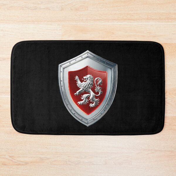 Item preview, Gray Shield  Silver Lion Rampant on Crimson Heritage Field designed and sold by Highlandkings.