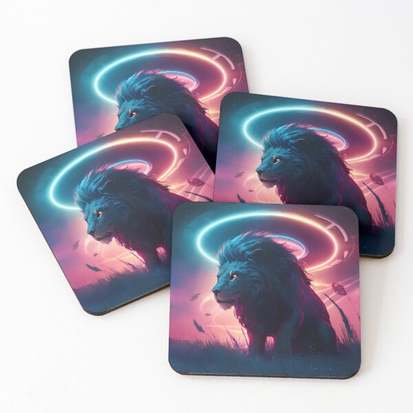 Item preview, Lion on grassland with spaceship above him designed and sold by Paul-Place.