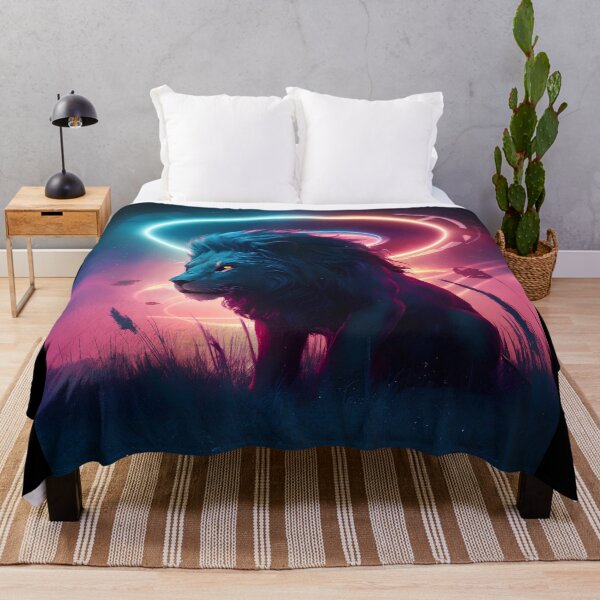 Item preview, Lion on grassland with spaceship above him designed and sold by Paul-Place.