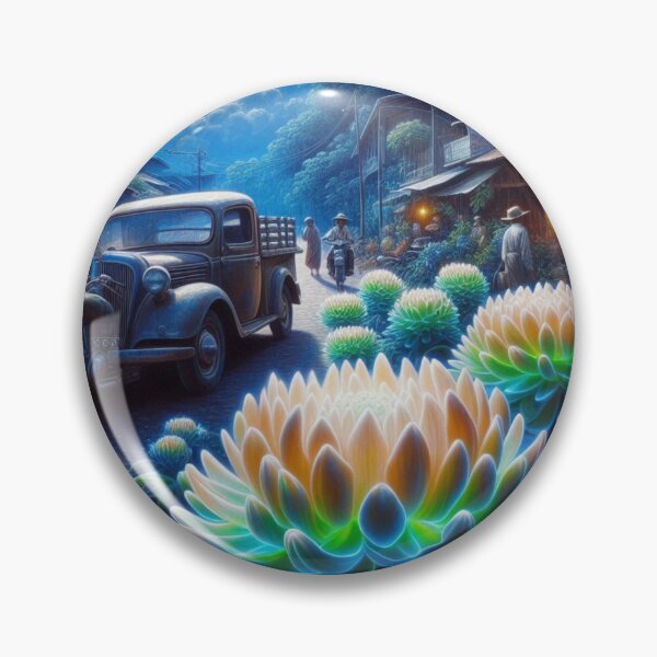 Item preview, Ambon City at 9PM – Abstract AI Nightscape with Vibrant Colors and Floral Accents for Clothing & Accessories designed and sold by knalpot-design.