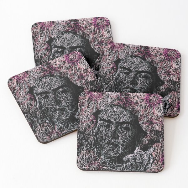 Item preview, Frida Kahlo scribble portrait - Dark and Defiant Art by Red Sirio Art designed and sold by Red Siri0 Art.