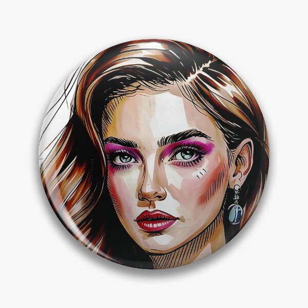 Item preview, Chocolate Hair Elegance - Fashion Portrait in David Downton Style, Watercolor & Pencil Sketch, Dramatic Makeup Art, Chic Female Illustration designed and sold by Pro AguiZoul Art.