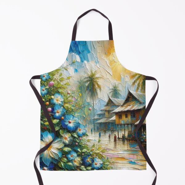 Item preview, Maumere City at 9PM – Abstract AI Night Scene with Vivid Colors and Floral Accents for Fashion & Accessories designed and sold by knalpot-design.